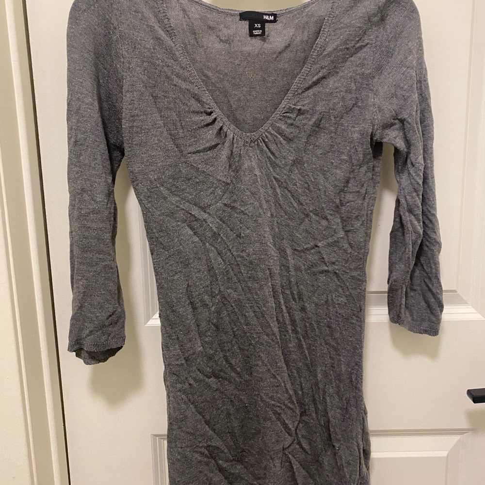 H&M Charcoal Long Sleeve Dress